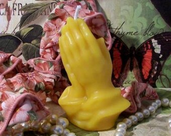 2 Beeswax Praying Hands Candles Choice Of Color Set of 2