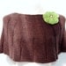 Hand Knitted Chocolate dark brown wool cape cowl shawl skirt with elastic in top row