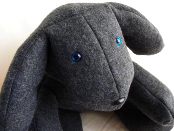 grey stuffed animal dog