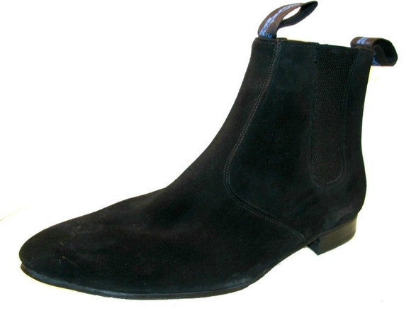 Vintage Chelsea Boots From England Mens Old Suede Black Suede Gusset ...