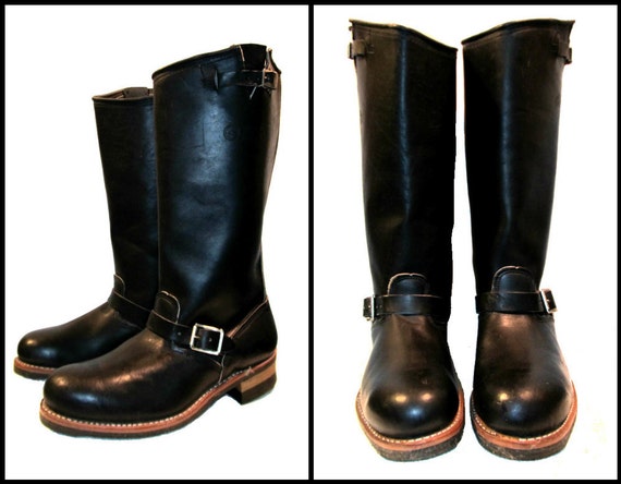 black knee high motorcycle boots