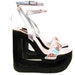 Vintage Platform Shoes Silver Disco Ball Cyber Glam Sandals wms US Size 10