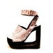 Vintage Silver Glitter Wood Bottom Platform Sandals size 7