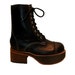 NaNa Platform Combat Boots Vintage Industrial Strength Womens Wood Bottom Club Kid Stacks Wms size 7