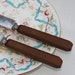 2 Bakelite and Stainless Steel Knives in Chocolate Brown Royal Brand Art Deco