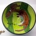Pottery Bowl Dish Majolica Earthenware Clay Dachshund Wiener Dog Brown on Green - Clay Lick Creek Pottery