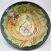 Chicken Bowl Wall Hanging Pottery Majolica Clay Brown Hen Bird Olive Green Ceramic
