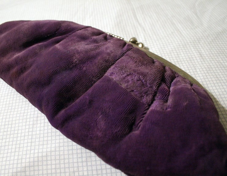 purple velvet clutch bag