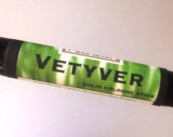 Solid COLOGNE Stick - VETYVER - clean, brisk scent - ships FREE to U S