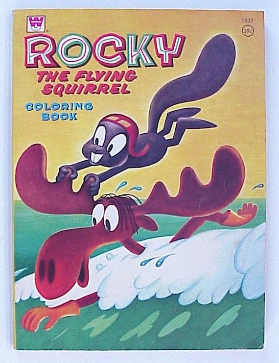 1960 Rocky and Bullwinkle Coloring Book by albrechtsantiques