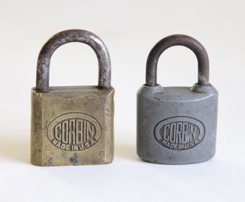 2 Old Corbin Padlocks by albrechtsantiques on Etsy