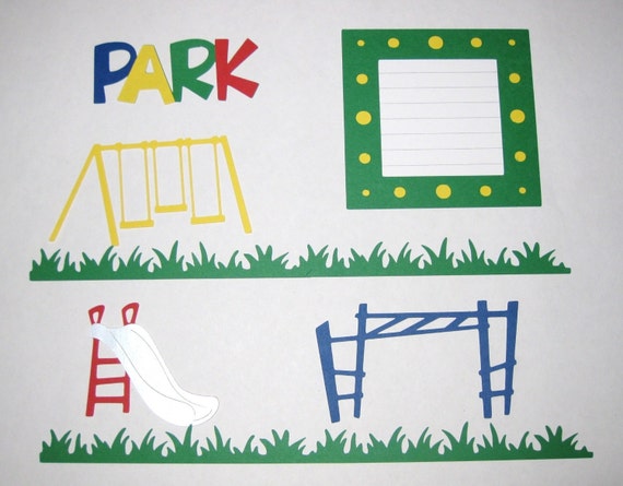 Items similar to PARK / PLAYGROUND Scrapbook Border Set, Page Layout ...
