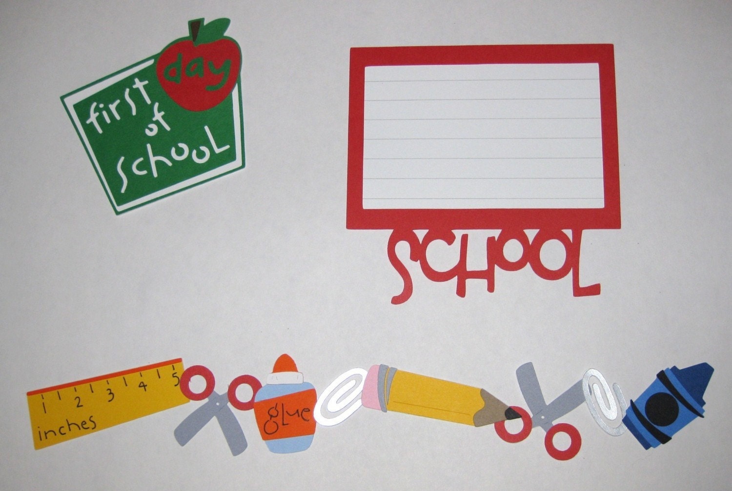 First Day of School Scrapbook Border Set Page by ScrapbookFaster