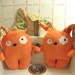 Crazy Orange Rabbit, cute and funny plush designer toy for children. Hypoallergenic, eco friendly and soft plushie