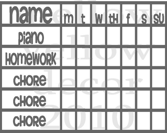 Items similar to Chore Chart vinyl decal organize sticker on Etsy