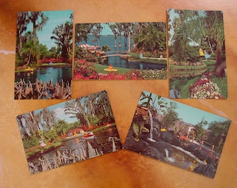 Five Vintage 1960s Unused Postcards from Cypress Gardens Florida