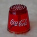 Vintage " Coca Cola " Red Glass Sewing Thimble