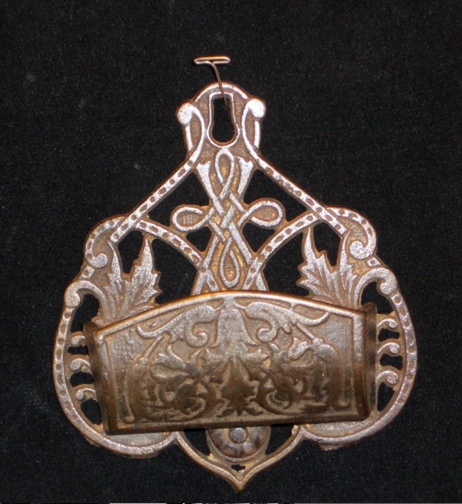 Vintage Cast Iron Match Stick Holder Tobacciana Kitchenware