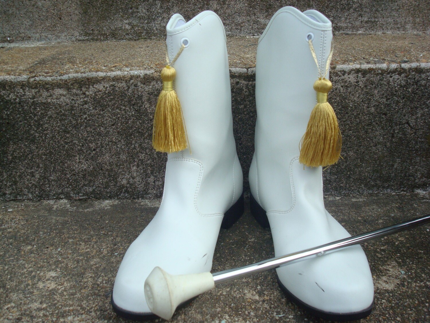 Old Fashioned Majorette Boots with Gold Tassels