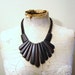 Indian wood burst bib statement necklace boho hippie