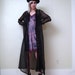 vintage 90s sheer black maxi dress overcoat duster babydoll jacket