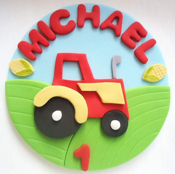 Fondant Cake Topper - Farm, Tractor Il_570xn