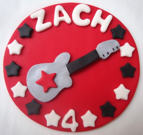 Fondant Cake Topper - Guitar, Rock Star Il_570xn