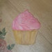 Mug Rug Cupcake Mini Quilt Hand Painted on Cotton