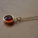 Sophie Necklace - Garnet Swarovski Crystal Solitaire & Gold Filled