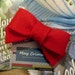 NO SLIP Wool felt hair clip -Red bow -mini