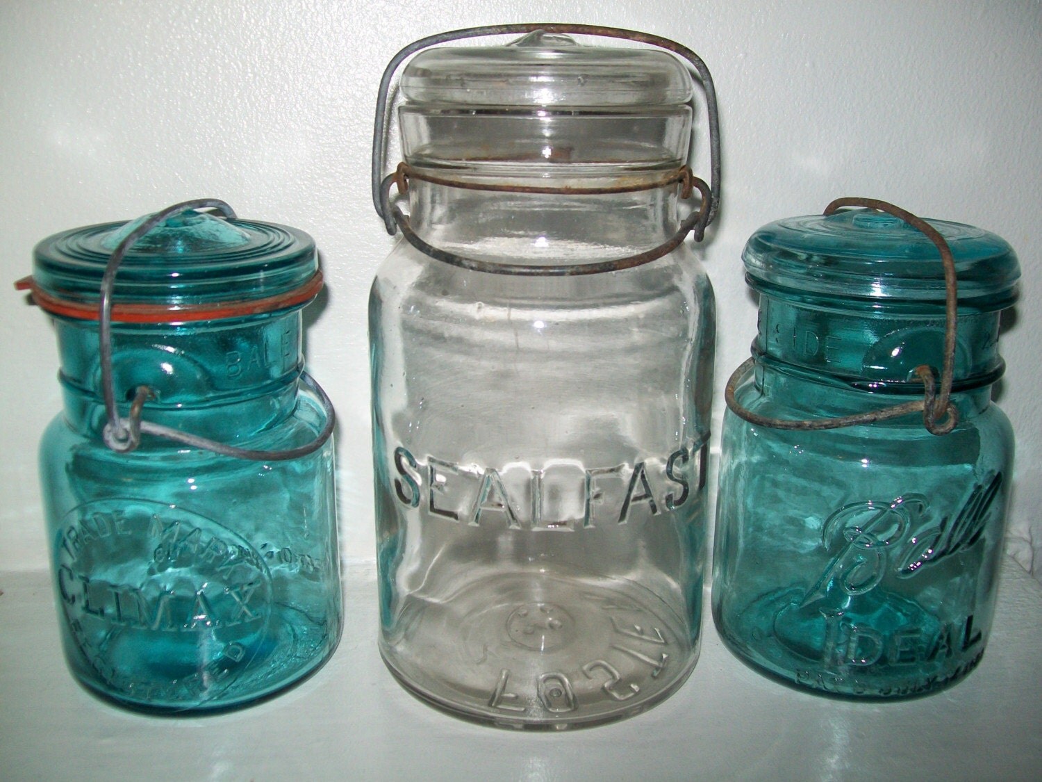 3 Vintage Beautiful Blue Mason Jars With By Sunshinehillfarm1848   Il Fullxfull.137027746 