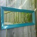 Long Wall Mirror in Vintage Pacific Blue Wood Frame
