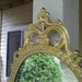 Ornate Oval Mirror in Vintage Metal Frame - 17 x 12 inch Handpainted Brass in Traditional Gold