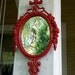Small Mirror in Vintage Lipstick Red Frame - Revived Vintage