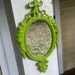 Small Mirror in Vintage Spring Green Frame - Revived Vintage