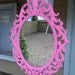 Fairy Princess Mirror - Ornate Vintage Frame in Bubble Gum Pink - 13 by 10 inches