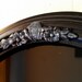 Black Scrying Mirror in Vintage Oval Wood Frame