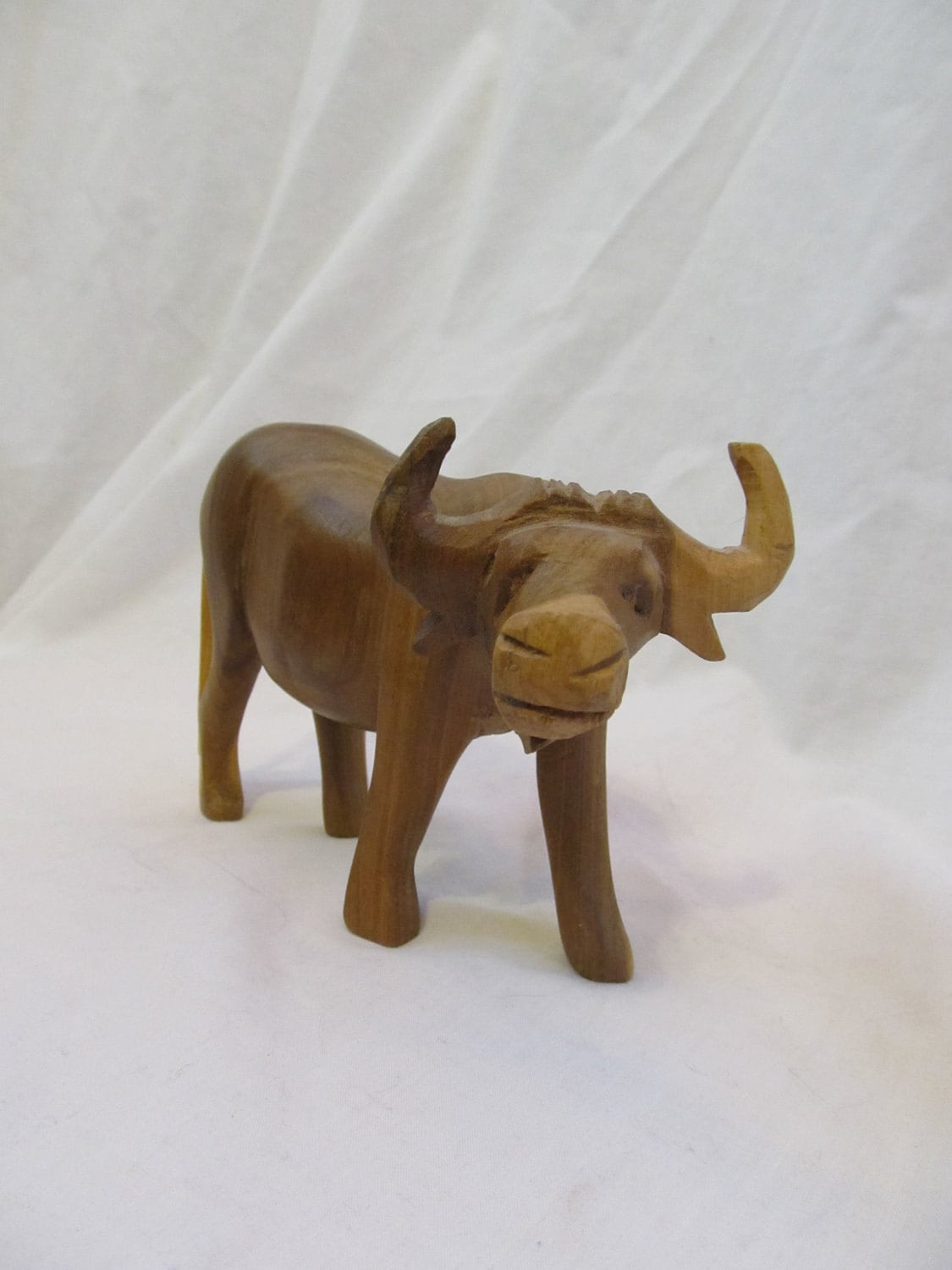 vintage African oxen wood carving hand carved wood animal