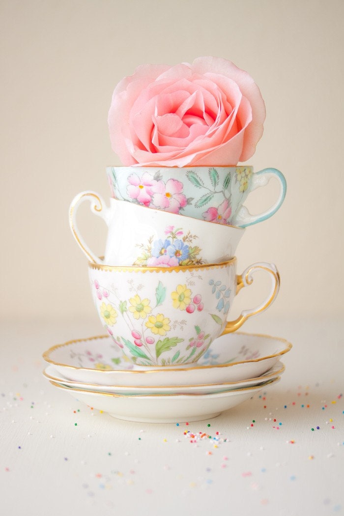 Tea Cups and a Rose a romantic and feminine fine art