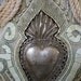 Cow Skull Wall Art, Longhorn, Decorative Cow Skull, Mosaic Art, Sacred Heart, Sage, Cream, Beaded, CHARITY
