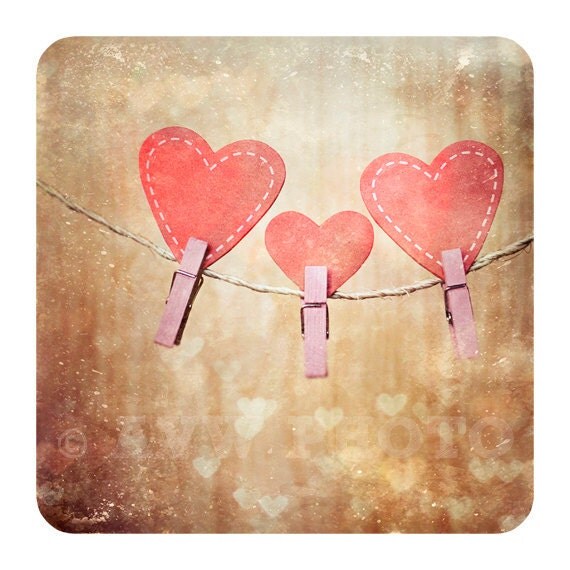 String of Hearts 8x8 Fine Art Print by awakes on Etsy