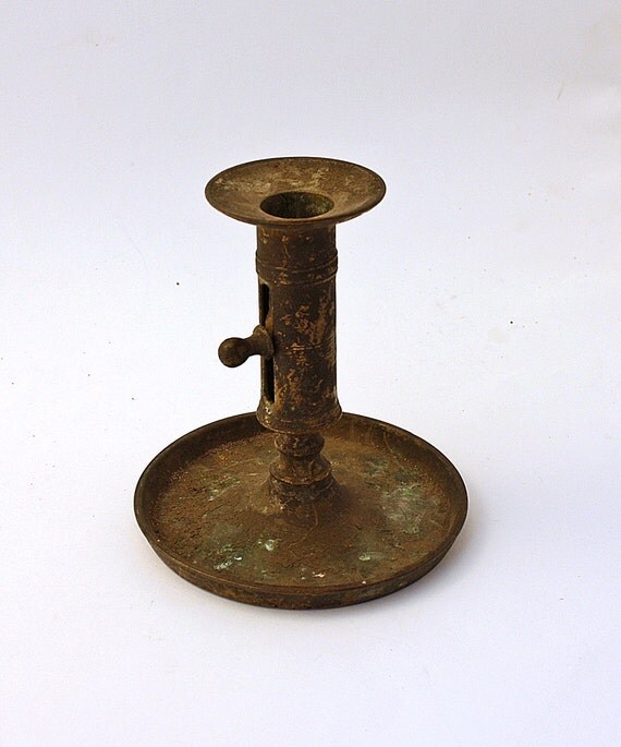 Antique candle holder Push up candlestick from 1800s