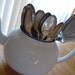 RESERVED for Georgina - Vintage Farmhouse Teapot Shabby Chic White Enamelware Rustic
