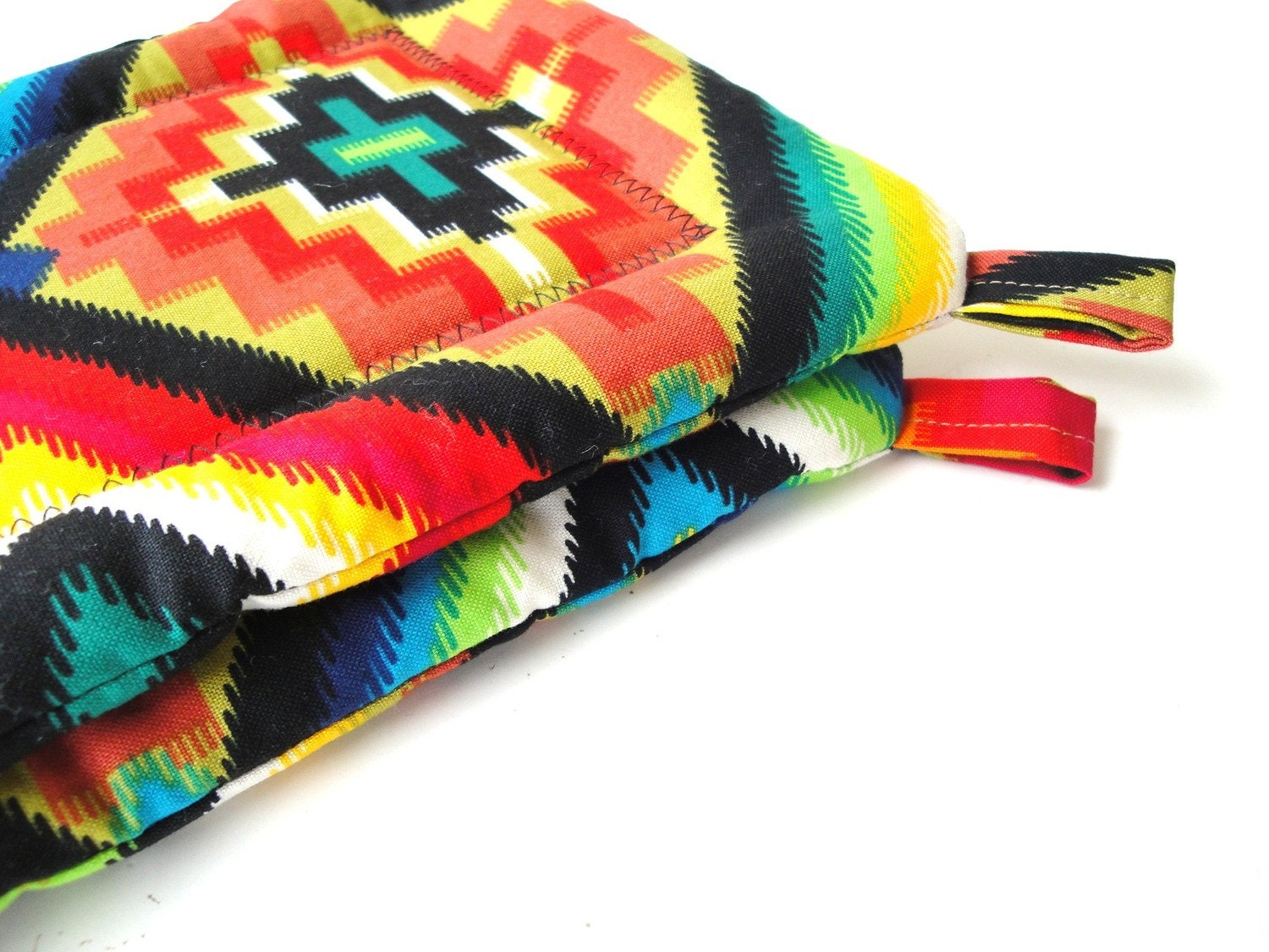 Potholder Set Mexican Fiesta Fabric. Bright and Happy