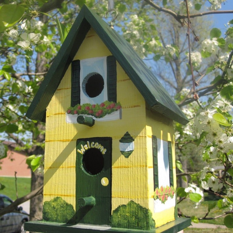 Hand Painted Personalized Birdhouse by PaintBrushedBoutique