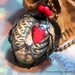 My heart still beats for you skeleton cage red heart resin heart-shaped pendant