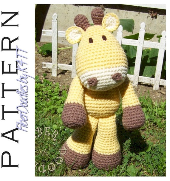 crochet giraffe simple pattern DOWNLOAD KISS FiberDoodlesbyK4TT by : Series Giraffe INSTANT