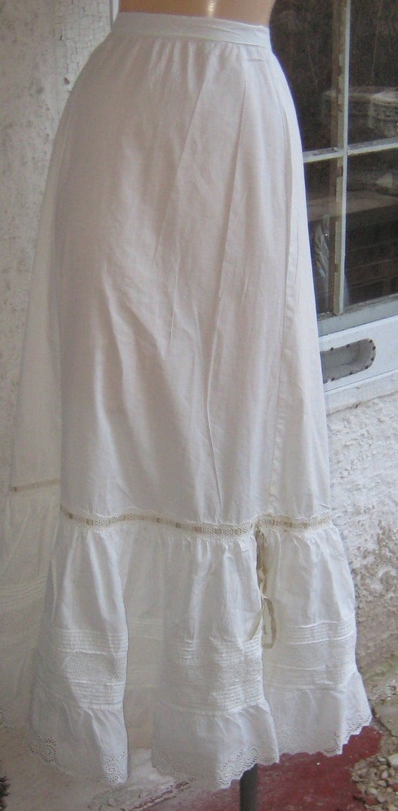 Romantic Full Cotton Petticoat Victorian Half Slip by HartsCloset