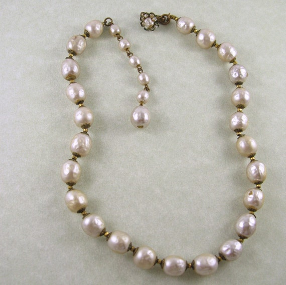 Miriam Haskell Baroque Pearl Single Strand Necklace by NiceAssets