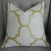 SALE - Decorative Designer Pillow Cover - 18X18 - Windsor Smith for Kravet - Riad Pearl print in Gold - Pattern on the front